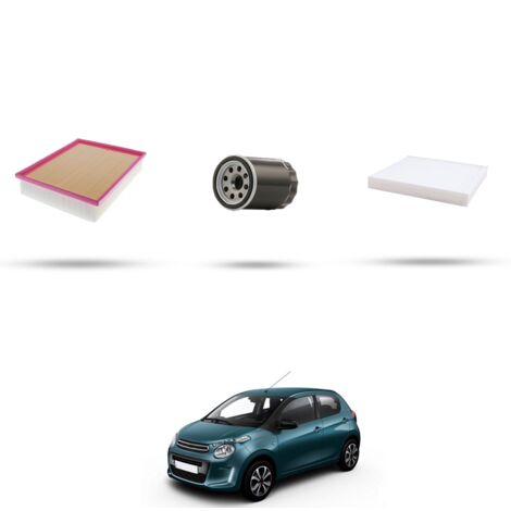 Kit tagliando 3 filtri compatibile con Citroen C1 II 1.0 vti 53kw dal 2018