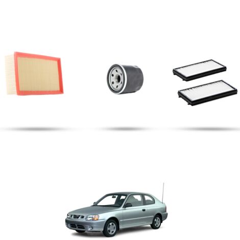 Kit tagliando 3 filtri compatibile con Hyundai Accent (LC) II 1.5i 75kw dal 2000 (1/4)