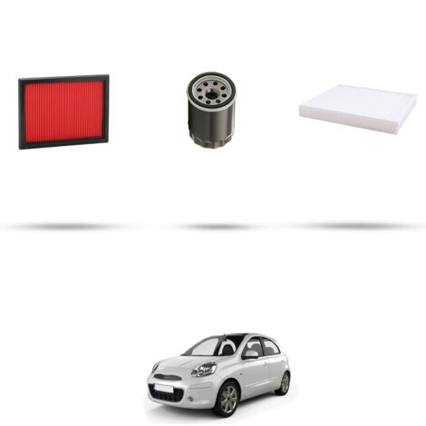 Kit tagliando 3 filtri compatibile con Nissan Micra IV (k13) 1.2 59KW Dal 2010 (1/4)