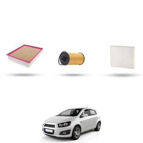 Kit tagliando 3 filtri compatibile con Chevrolet Aveo II 1.2 63kw dal 2011 (1/4)
