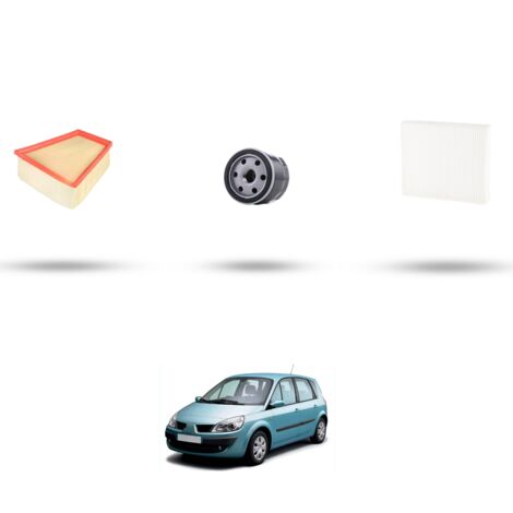 Kit tagliando 3 filtri compatibile con Renault Scenic II / Grand Scenic 1.6 16v 82kw Dal 2003 (1/4)
