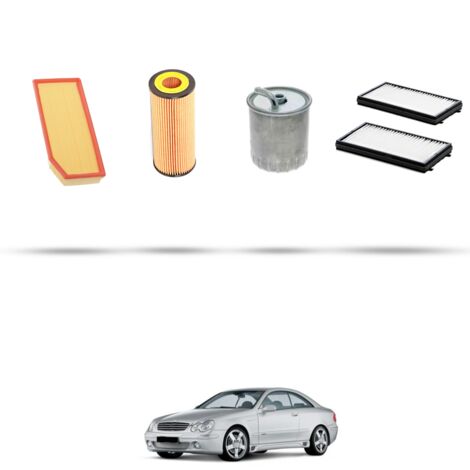 Kit tagliando 4 filtri compatibile con Mercedes Classe C (W203,C203,S203) C270 CDI 125kw dal 2000 al 2005 (1/5)