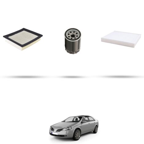Kit tagliando 3 filtri compatibile con Nissan Primera (P12) 1.8 85Kw Dal 2002 (1/4)