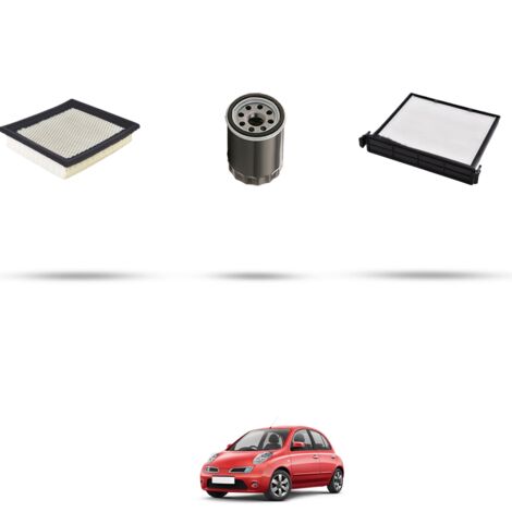 Kit tagliando 3 filtri compatibile con Nissan Micra III (k12) 1.0 16v 48kw Dal 2003 al 2010 (1/4)