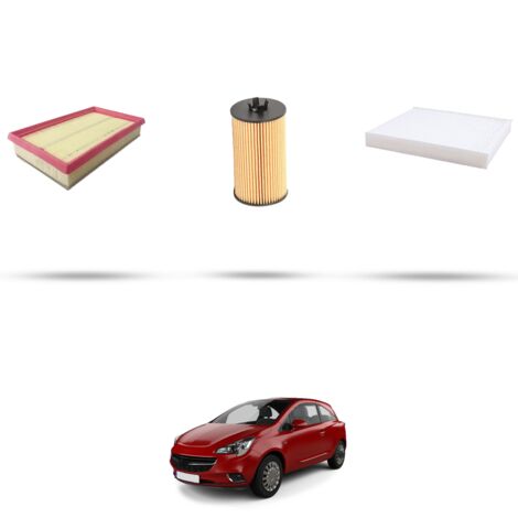 Kit tagliando 3 filtri compatibile con Opel Corsa E (X15) 1.4 55kw Dal 2014 (1/4)