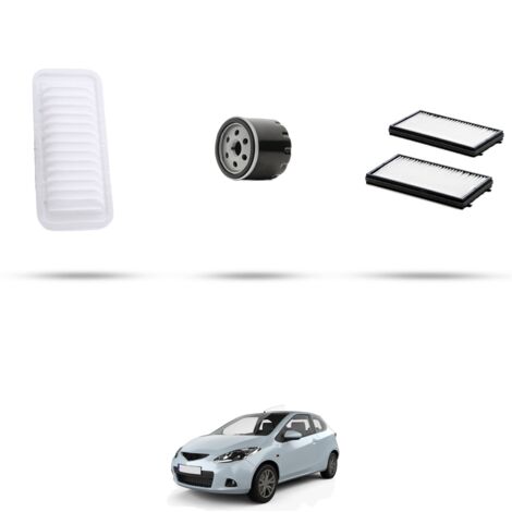 Kit tagliando 3 filtri compatibile con Mazda 2 (DE) 1.5 76kw dal 2007 (1/4)