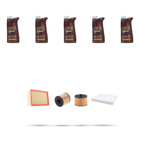 Kit tagliando 4 FILTRI e 5L OLIO compatibile con Renault Clio III 1.5 DCI 78kw Dal 2005 (1/5)