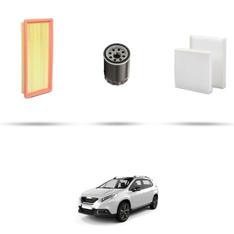 Kit tagliando 3 filtri compatibile con Peugeot 2008 1.2 e-THP 81kw Dal 2014