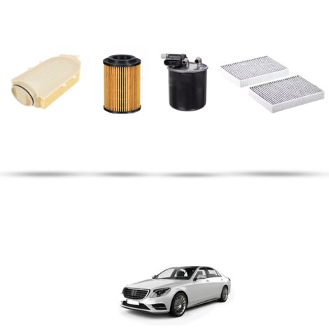 Kit tagliando 4 filtri compatibile con Mercedes Classe S (W222,A217,C217) 300 BlueTech Hybrid 170kw Dal 2014