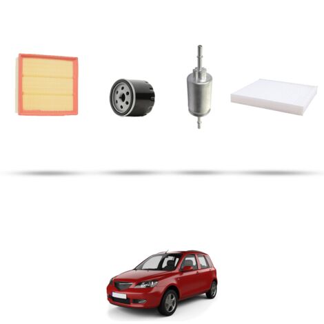Kit tagliando 4 filtri compatibile con Mazda 2 (DY) 1.25 55kw dal 2003 al 2007 (1/5)