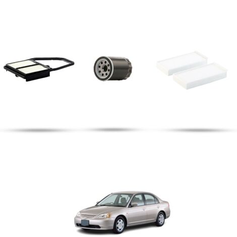 Kit tagliando 3 filtri compatibile con Honda Civic VII 1.6i 81kw dal 2001 (1/4)