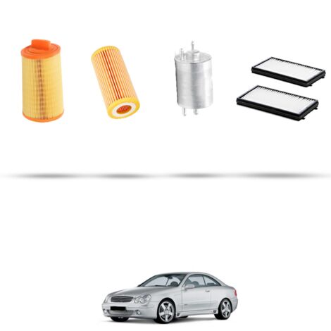 Kit tagliando 4 filtri compatibile con Mercedes Classe C (W203,C203,S203) C230 Kompressor 141kw Dal 2002