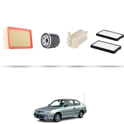 Kit tagliando 4 filtri compatibile con Hyundai Accent (LC) II 1.6i 77kw dal 2003 (1/5)