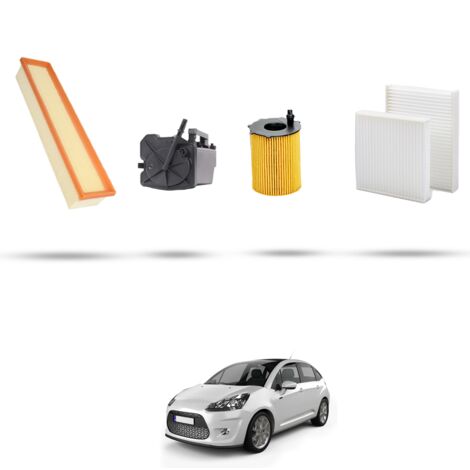 Kit tagliando 4 filtri compatibile con Citroen C3 II 1.6 hdi 66kw dal 2009 (1/5)