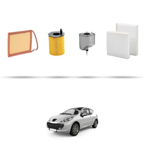 Kit tagliando 4 filtri compatibile con Peugeot 207 1.6 HDi 68kw dal 2010 (1/5)