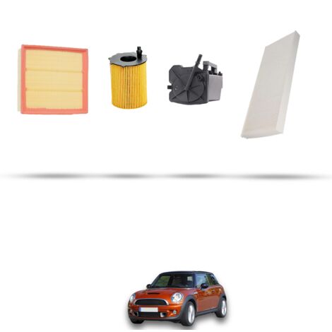 Kit tagliando 4 filtri compatibile con Mini Cooper II (R55,R56) 1.6 Diesel 80kw dal 2007 al 2010 (1/5)
