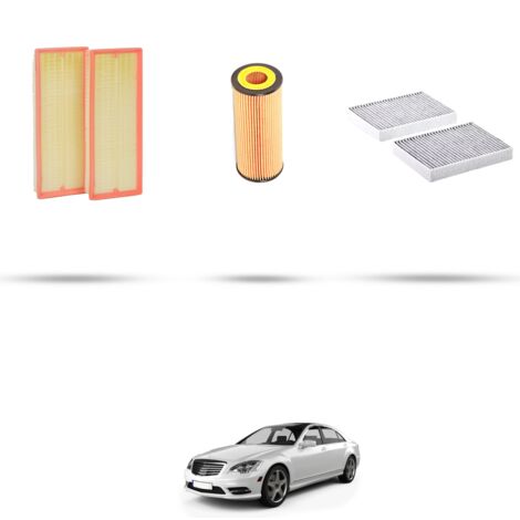 Kit tagliando 3 filtri compatibile con Mercedes Classe S (W221) 450 250kw Dal 2006 (1/4)