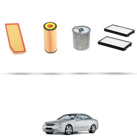 Kit tagliando 4 filtri compatibile con Mercedes Classe C (W203,C203,S203) C200 CDI 85kw Dal 2000 al 2003 (1/5)