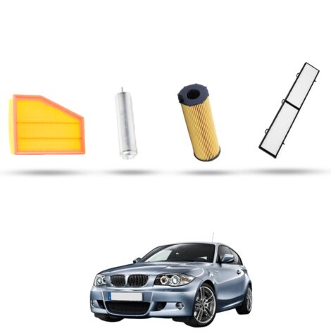 Kit Tagliando 4 filtri compatibile con Bmw Serie 1 (E81,E82,E87,E88) 118d 105kw dal 2007 al 2012