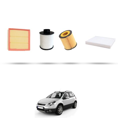Kit tagliando 4 filtri compatibile con Fiat Sedici (189) 1.9 Jtd 88kw dal 2006 al 2009 (1/5)