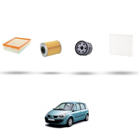Kit tagliando 4 filtri compatibile con Renault Scenic II / Grand Scenic 1.9 Dci 81kw Dal 2005 (1/5)