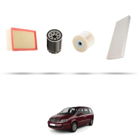 Kit tagliando 4 filtri compatibile con Lancia Phedra 2.0 Jtd 80kw 2002 al 2010 (1/5)