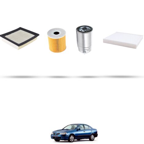 Kit tagliando 4 filtri compatibile con Nissan Almera II (N16) 2.2 Di 81kw Dal 2000 (1/5)