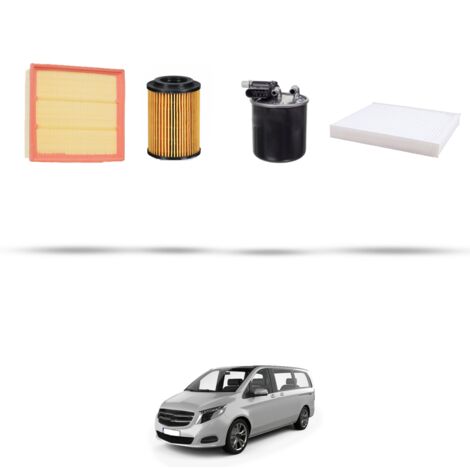 Kit tagliando 4 filtri compatibile con Mercedes Classe V II (447) 250 CDI 140kw Dal 2014