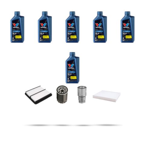 Kit tagliando 4 FILTRI e 6L OLIO compatibile con Toyota Avensis Verso 2.0 D4-D 85kw Dal 2001 (1/5)