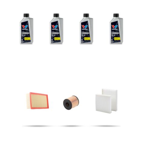 Kit tagliando 3 FILTRI e 4L OLIO compatibile con Peugeot 207 1.6 16v Turbo 128kw dal 2007 (1/5)