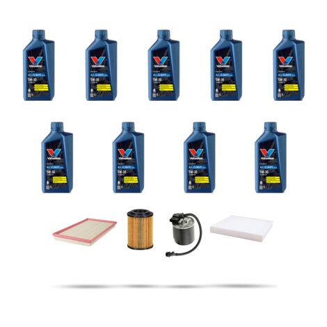 Kit tagliando 4 FILTRI e 9L OLIO compatibile con Mercedes Vito III (447) 116 CDI 120kw Dal 2014