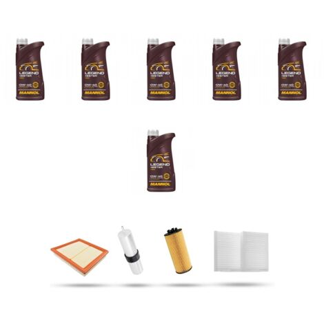 Kit tagliando 4 FILTRI e 6L OLIO compatibile con Bmw serie 1 (F40) 118d 110kw dal 2019