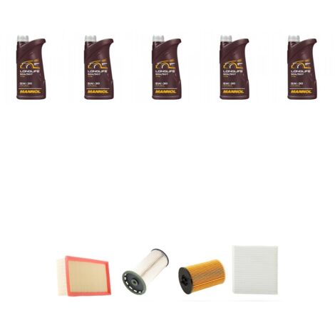 Kit tagliando 4 FILTRI e 5L OLIO compatibile con Audi A3 (8V1,8VK) 1.6 tdi 30 Tdi 85kw dal 2017 (1/5)
