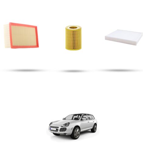 Kit tagliando 3 filtri compatibile con Porsche Cayenne I (955) 4.5 turbo v8 331kw dal 2002 (1/4)