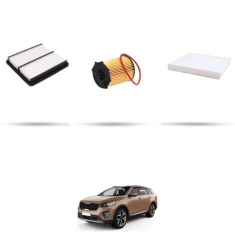 Kit tagliando 3 filtri compatibile con KIA Sorento III (UM) 3.5 D-CVVT 183kw dal 2018 (1/4)