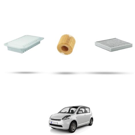 Kit tagliando 3 filtri compatibile con Daihatsu Sirion II 1.0 51kw dal 2005 (1/4)
