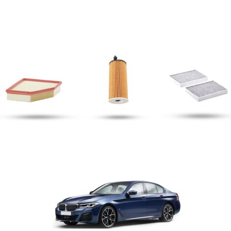 Kit tagliando 3 filtri compatibile con Bmw serie 5 (G30,G31,F90) 530i hybrid 185kw dal 2020 (1/4)