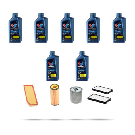 Kit tagliando 4 FILTRI e 7L OLIO compatibile con Mercedes Classe C (W203,C203,S203) C200 CDI 75kw Dal 2001 al 2007 (1/5)