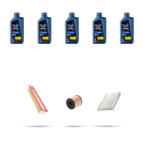 Kit tagliando 3 FILTRI e 5L OLIO compatibile con Peugeot 308 1.4 70kw Dal 2007 (1/5)