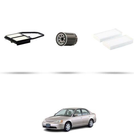 Kit tagliando 3 filtri compatibile con Honda Civic VII 1.7 85kw dal 2001 (1/4)
