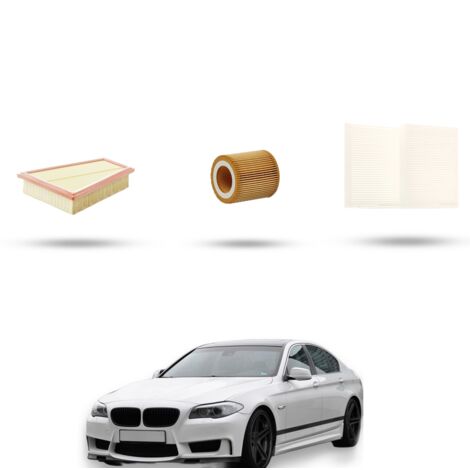 Kit tagliando 3 filtri compatibile con Bmw serie 5 (F10, F11, F18) 520I 120kw dal 2011 (1/4)