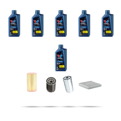 Kit tagliando 4 FILTRI e 6L OLIO compatibile con Lancia Thesis 2.4 JTD 110kw dal 2002 (1/5)