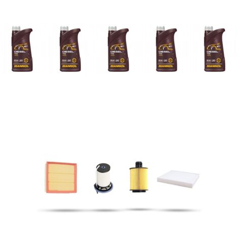 Kit tagliando 4 FILTRI e 5L OLIO compatibile con Fiat Doblo II 1.6 JTD 66kw dal 2010 (1/5)
