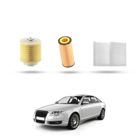 Kit Tagliando 3 filtri compatibile con Audi A6 II (C6) 2.8 tdi v6 154kw dal 2006 al 2008 (1/4)