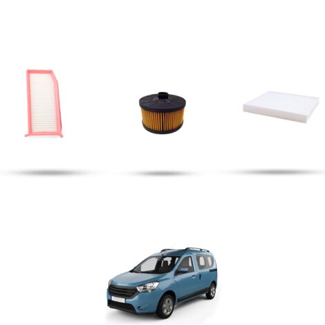Kit tagliando 3 filtri compatibile con Dacia Dokker 1.2 Tce 85kw dal 2012