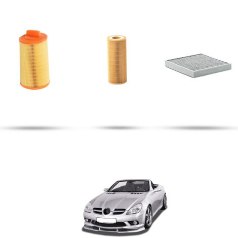 Kit tagliando 3 filtri compatibile con Mercedes Classe SLK (R171) 200 135kw Dal 2008 al 2011
