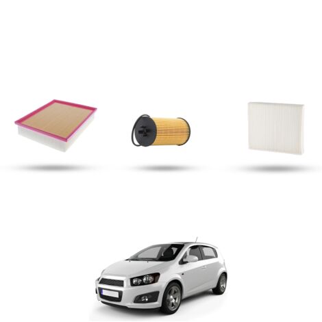 Kit tagliando 3 filtri compatibile con Chevrolet Aveo II 1.2 51kw dal 2011 (1/4)