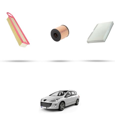 Kit tagliando 3 filtri compatibile con Peugeot 308 1.4 70kw Dal 2007 (1/4)