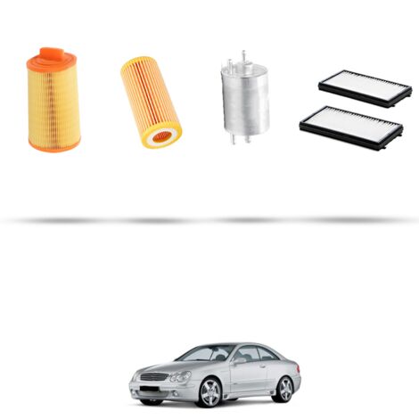 Kit tagliando 4 filtri compatibile con Mercedes Classe C (W203,C203,S203) C160 90kw Dal 2000 al 2013 (1/5)