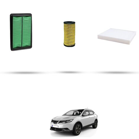 Kit tagliando 3 filtri compatibile con Nissan Qashqai II (J11E) 1.5 dCI 85kw Dal 2018 (1/4)